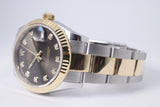 ROLEX TWO TONE DATEJUST 31 DARK GREY DIAMOND DIAL, OYSTER BRACELET 278273 BOX & PAPERS $13,800