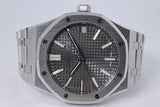 AUDEMARS PIGUET 41mm ROYAL OAK STAINLESS STEEL GREY DIAL 15510ST BOX & PAPERS $43,500