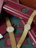 PIAGET 1972 VINTAGE YELLOW GOLD DANCER, DIAMOND RUBY DIAL, MANUAL WIND WATCH MINT UNPOLISHED BOX & PAPERS $19,975