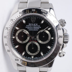 ROLEX DAYTONA STAINLESS STEEL BLACK DIAL 116520 WATCH ONLY