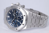 AUDEMARS PIGUET 2022 38mm ROYAL OAK BLUE CHRONOGRAPH 26715ST BOX & PAPERS $49,500