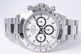 ROLEX ZENITH DAYTONA COSMOGRAPH WHITE DIAL U SERIAL "SWISS MADE" DIAL 16520 BOX & PAPERS