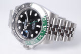 ROLEX 2025 STAINLESS STEEL GMT MASTER II "LEFTY" "DESTRO" BLACK & GREEN "SPRITE" JUBILEE 126720 BOX & PAPERS