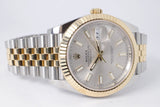 ROLEX 2022 DATEJUST 41 TWO TONE JUBILEE SILVER DIAL 126333 BOX & PAPERS