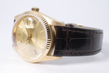 ROLEX 1990 YELLOW GOLD OYSTER PERPETUAL DATE 15238 WATCH & SERVICE CARD