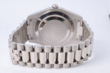 ROLEX WHITE GOLD 41MM DAY DATE II SILVER DIAMOND DIAL 218239 BOX & PAPERS $30,500
