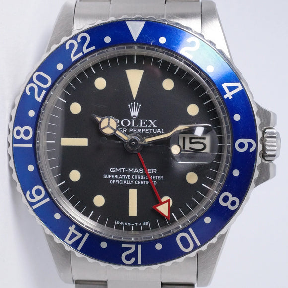 ROLEX 1977 VINTAGE GMT MASTER RADIAL DIAL BLUEBERRY 1675 WATCH ONLY