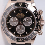 ROLEX NEW 2024 EVEROSE GOLD DAYTONA OYSTER FLEX BLACK DIAL 126515LN BOX & PAPERS