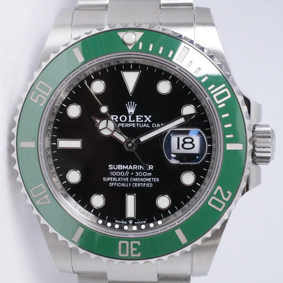 ROLEX 2022 GREEN SUBMARINER 41mm KERMIT / STARBUCKS 126610 BOX & PAPERS $13,750