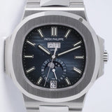 PATEK PHILIPPE NEW 2026 NAUTILUS BLUE DIAL ANNUAL CALENDAR MOON PHASE 5726/1A BOX & PAPERS