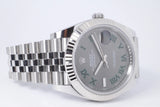 ROLEX 2025  NEW DATEJUST 41 SLATE GREEN ROMAN "WIMBLEDON" DIAL 126334 BOX & PAPERS