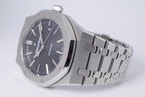 AUDEMARS PIGUET 2014 41mm ROYAL OAK BLACK DIAL STAINLESS STEEL 15400ST BOX & PAPERS