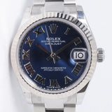 ROLEX NEW 2025 DATEJUST 31 BLUE ROMAN DIAL FLUTED BEZEL OYSTER BRACELET 278274 BOX & PAPERS $10,700