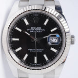 ROLEX 2021 DATEJUST 41 BLACK DIAL OYSTER BRACELET 126334 BOX & PAPERS
