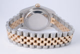 ROLEX DATEJUST 36 TWO TONE ROSE GOLD TUXEDO DIAL JUBILEE BRACELET 116231 BOX & PAPERS $11,975