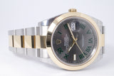 ROLEX NEW 2025 DATEJUST 41 TWO TONE SMOOTH BEZEL WIMBLEDON DIAL 126303 BOX & PAPERS $13,975