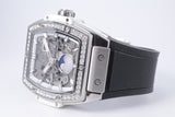 HUBLOT SPIRIT OF BIG BANG MOON PHASE TITANIUM WHITE DIAMOND BOX & PAPERS $10,975