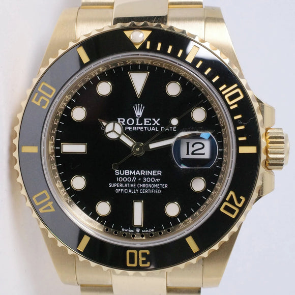 ROLEX 2023 41mm YELLOW GOLD SUBMARINER 126618 BOX & PAPERS $37,975