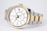 ROLEX NEW 2022 TWO TONE SKY DWELLER WHITE DIAL 26933 COMPLETE SET BOX & PAPERS $18,900