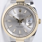 ROLEX NEW 2026 TWO TONE DATEJUST 41 SILVER DIAL OYSTER BRACELET 126333 BOX & PAPERS