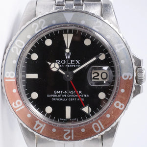 ROLEX 1969 VINTAGE GMT MK1 LONG E, FADED INSERT, JUBILEE, UNPOLISHED 1675 WATCH $14,975