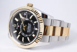 ROLEX 2021 TWO TONE SKY-DWELLER BLACK DIAL OYSTER BRACELET 326933 BOX & PAPERS $17,500