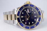ROLEX 2007 TWO TONE SUBMARINER BLUE MINT 16613 BOX & PAPERS $10,500