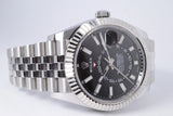 ROLEX 2022 SKY-DWELLER BLACK DIAL STAINLESS STEEL JUBILEE BRACELET 326934 BOX & PAPERS $19,500