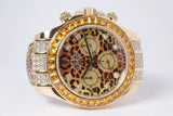 ROLEX YELLOW GOLD LEOPARD DAYTONA FACTORY DIAMOND & SAPPHIRES 116598SACO BOX & PAPERS