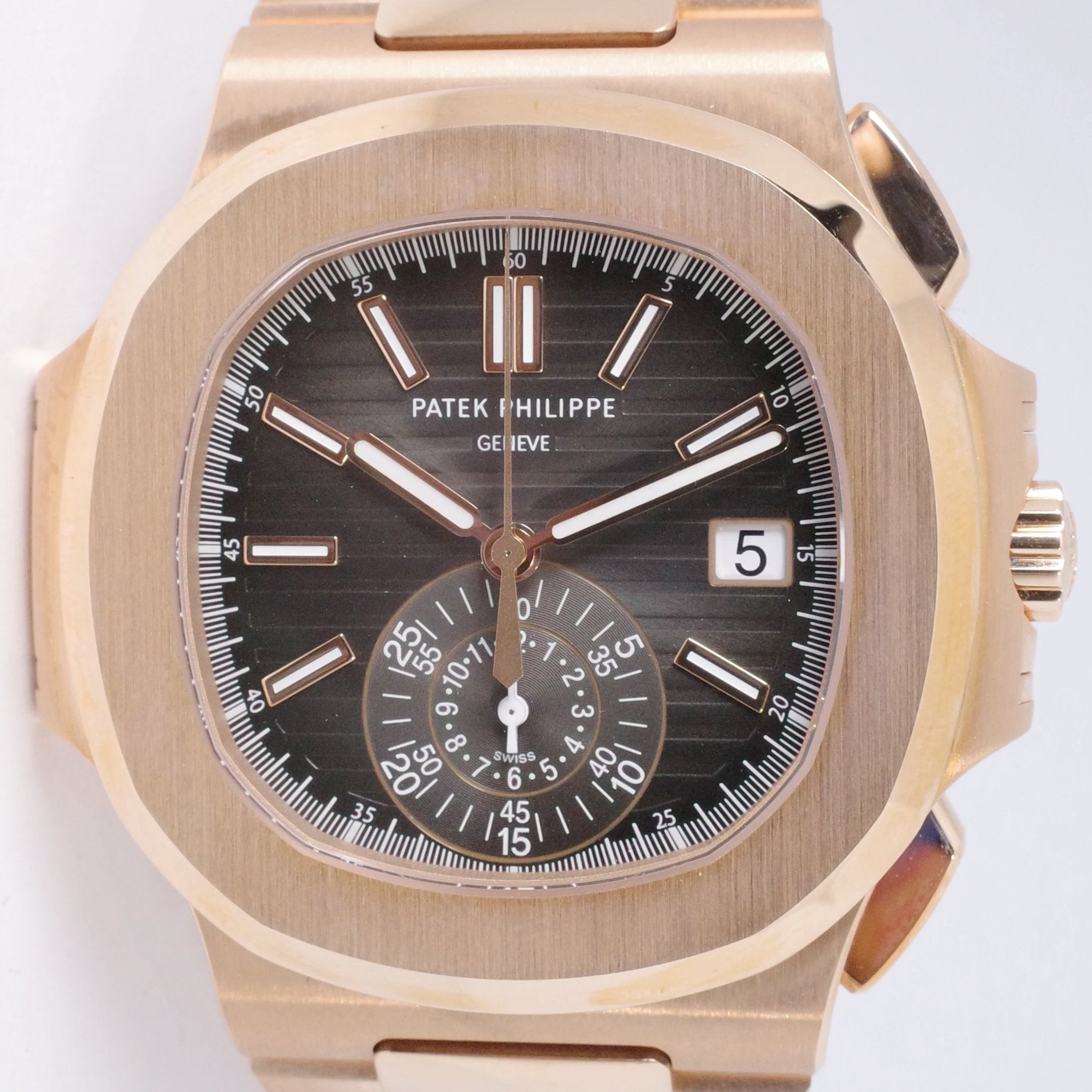 PATEK PHILIPPE 2021 NEW ROSE GOLD NAUTILUS CHRONOGRAPH ON BRACELET 598 Honolulu Time