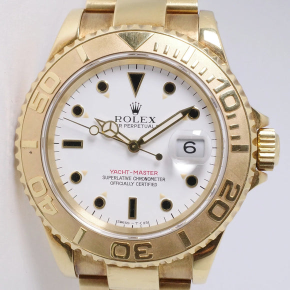 ROLEX YELLOW GOLD YACHTMASTER MK1 16628 WATCH ONLY $21,500