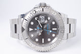 ROLEX YACHTMASTER STAINLESS STEEL & PLATINUM RHODIUM DIAL BOX & PAPERS 126622 $13,800