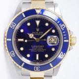 ROLEX TWO TONE SUBMARINER PURPLE  DIAL 16613 WATCH ONLY $8,975