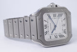 CARTIER TITANIUM SANTOS AUTOMATIC LARGE WSSA0089 COMPLETE BOX & PAPERS
