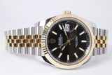 ROLEX 2024 DATEJUST 41 TWO TONE JUBILEE BLACK DIAL 126333 BOX & PAPERS $17,500