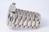 ROLEX WHITE GOLD 41MM DAY DATE II SILVER DIAMOND DIAL 218239 BOX & PAPERS $30,500