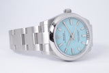 ROLEX NEW LADIES 31MM OYSTER PERPETUAL TIFFANY TURQUOISE BLUE DIAL 277200 BOX & PAPERS