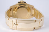 ROLEX 2009 YELLOW GOLD GMT MASTER II GREEN DIAL MINT 116718 LN BOX & PAPERS