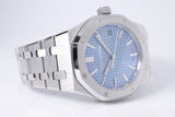 AUDEMARS PIGUET NEW 37mm ROYAL OAK ICE BLUE DIAL 15550ST BOX & PAPERS 15550ST.OO.1356ST.08