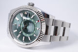 ROLEX 2024 SKY-DWELLER MINT GREEN STAINLESS STEEL OYSTER BRACELET 336934 BOX & PAPERS