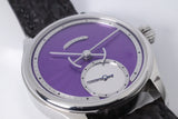 GARRICK S6 PURPLE ENGINE TURNED DIAL & EXHIBITION BACK WITH BOX $9,975