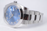 ROLEX NEW 2026 DATEJUST 41 BLUE ROMAN DIAL STAINLESS STEEL BOX & PAPERS 126300 $10,300