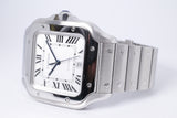 CARTIER DE SANTOS STAINLESS STEEL LARGE AUTOMATIC WSSA0018 BOX & PAPERS $5,975