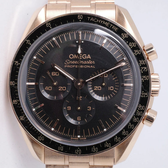 OMEGA SEDNA GOLD MOONWATCH PROFESSIONAL CO-AXIAL CHRONOGRAPH BOX & PAPERS $25,000