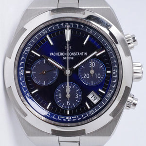 VACHERON CONSTANTIN STAINLESS STEEL OVERSEAS CHRONOGRAPH BLUE DIAL 5500V/110A BOX & PAPERS $24,975