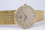 PIAGET MENS VINTAGE YELLOW GOLD DANCER, DIAMOND RUBY DIAL, MANUAL WIND WATCH MINT UNPOLISHED BOX & PAPERS $15,800