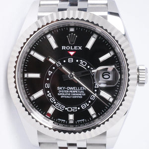 ROLEX SKY-DWELLER STAINLESS STEEL JUBILEE BRACELET 336934 BOX & PAPERS