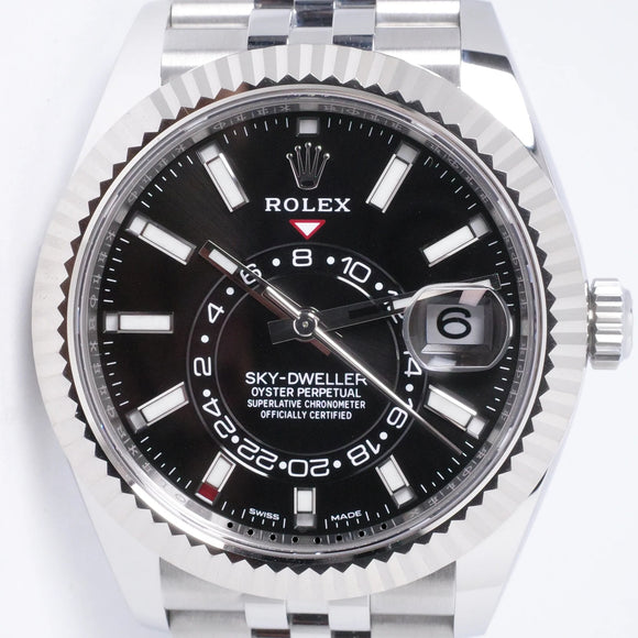 ROLEX SKY-DWELLER STAINLESS STEEL JUBILEE BRACELET 336934 BOX & PAPERS