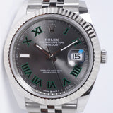 ROLEX 2025  NEW DATEJUST 41 SLATE GREEN ROMAN "WIMBLEDON" DIAL 126334 BOX & PAPERS