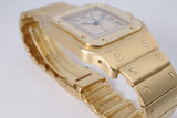 CARTIER 1989 YELLOW GOLD SANTOS GALBEE QUARTZ W20009C5 UNPOLISHED BOX & PAPERS